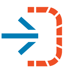 SMA OpCon Deploy software icon with blue arrow into orange dotted half square